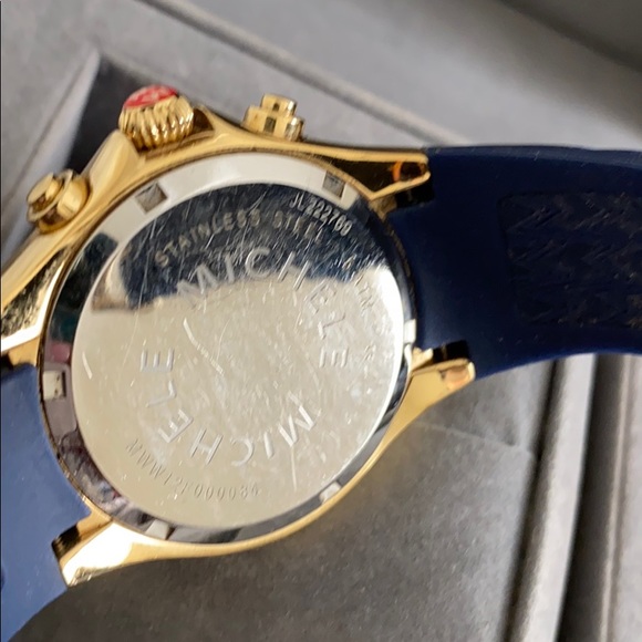 Michele jelly gold and navy watch - Picture 5 of 5